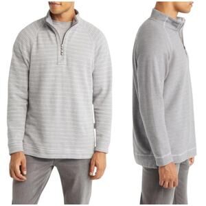 Tommy Bahama NWT Flip Breaker Half Zip LS Pullover Bala Shark Gray Size S